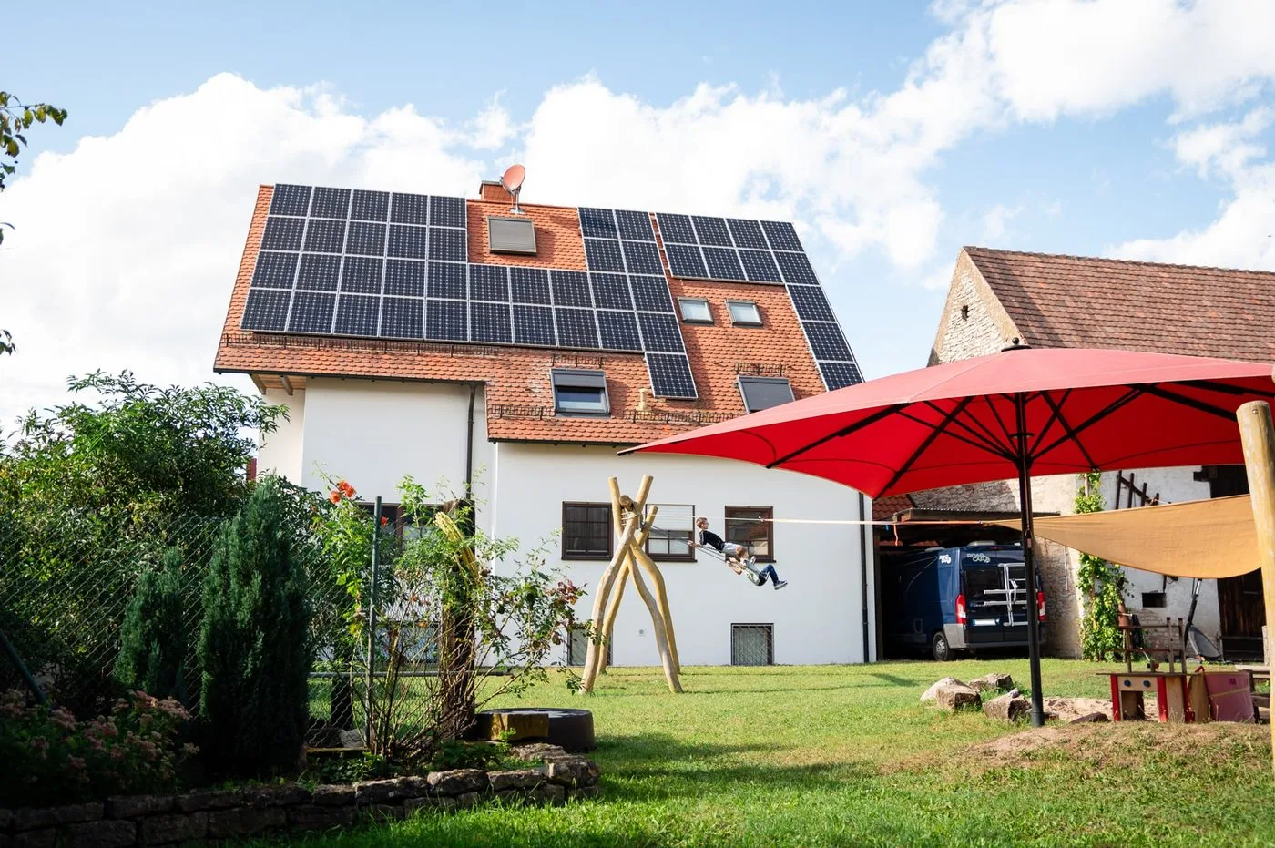 Villa Kunterbunt Gebäude mit Garten